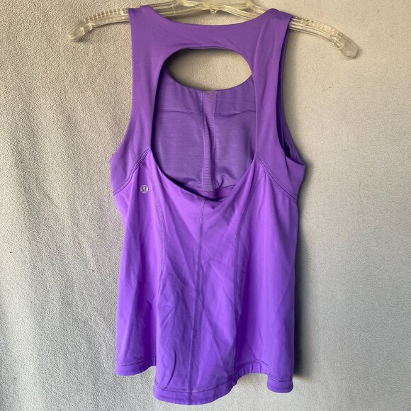 Lululemon Purple Racerback Tank Top with Built-In Bra | Power Y Style | Size 6 - Picture 4 of 5